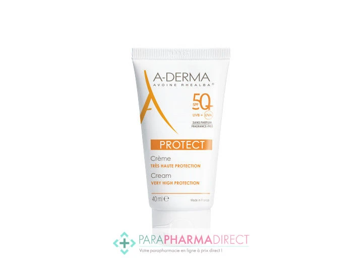 A Derma A-Derma Protect SPF50+ Crème Très Haute Protection Solaire Sans Parfum 40ml 1 A Derma A-Derma Protect SPF50+ Crème Très Haute Protection Solaire Sans Parfum 40ml