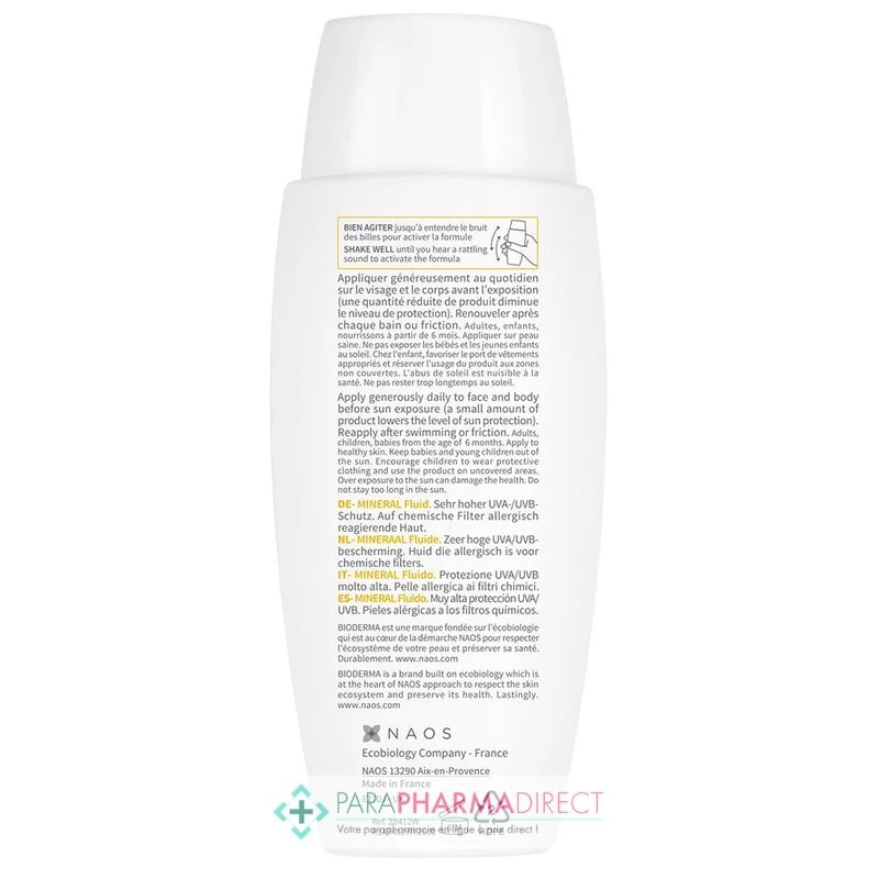 Bioderma Photoderm Mineral Fluide SPF50+ - Non Parfumé - Peaux Allergiques Aux Filtres Chimiques 75g 2 Bioderma Photoderm Mineral Fluide SPF50+ - Non Parfumé - Peaux Allergiques Aux Filtres Chimiques 75g – Image 2
