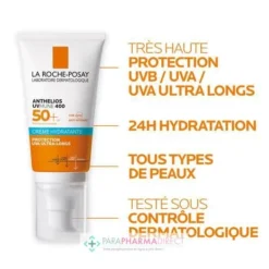 LA ROCHE-POSAY La Roche Posay Anthelios UVmune 400 - SPF50+ - Crème Hydratante - Avec Parfum 50ml -Mekup Skincare Magasin la roche posay anthelios uvmune 400 creme parfum la roche posay protection visage 4 64c23cbfc02c2