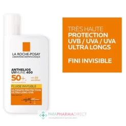 LA ROCHE-POSAY La Roche Posay Anthelios UVmune 400 - SPF50+ - Fluide Invisible - Sans Parfum 50ml 7 LA ROCHE-POSAY La Roche Posay Anthelios UVmune 400 - SPF50+ - Fluide Invisible - Sans Parfum 50ml -Mekup Skincare Magasin la roche posay solaire anthelios uvmune 400 fluide sans parfum la roche posay protection visage 3 64c252df0fff5
