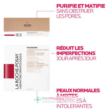 LA ROCHE-POSAY La Roche Posay Toleriane Correcteur De Teint Minéral Compact Poudre 14 Beige Rose 9,5g 2 LA ROCHE-POSAY La Roche Posay Toleriane Correcteur De Teint Minéral Compact Poudre 14 Beige Rose 9,5g – Image 2