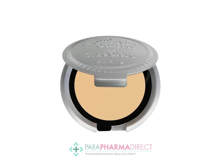 T.LeClerc Fond De Teint Compact Poudré 02 Crème Poudré 1 T.LeClerc Fond De Teint Compact Poudré 02 Crème Poudré