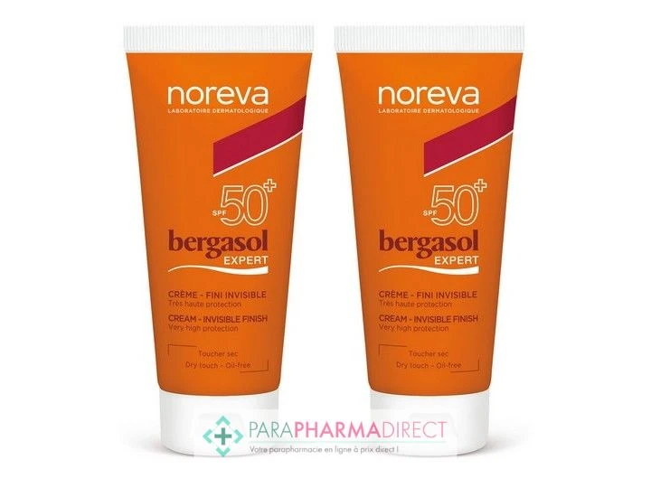 Noreva Bergasol Expert SPF50+ Crème - Fini Invisible 2x50ml 1 Noreva Bergasol Expert SPF50+ Crème - Fini Invisible 2x50ml