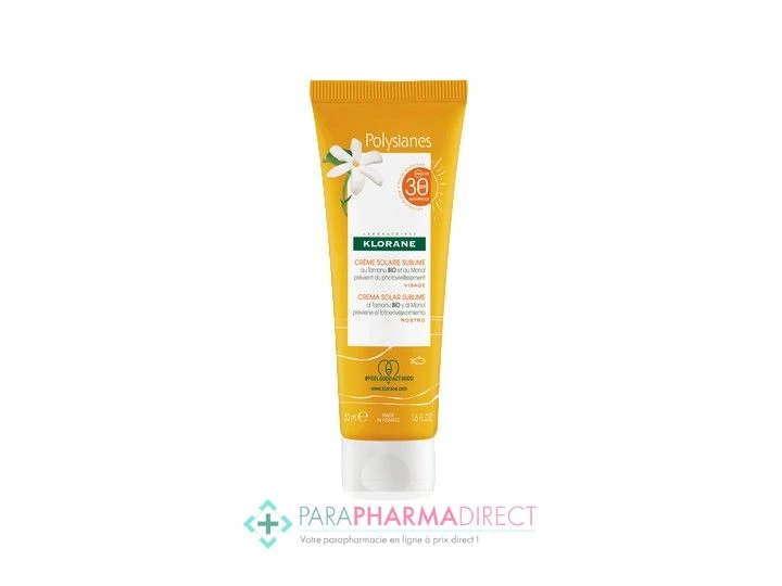 Klorane Polysianes SPF30 Crème Solaire Sublime Haute Protection Visage 50ml 1 Klorane Polysianes SPF30 Crème Solaire Sublime Haute Protection Visage 50ml