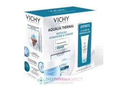 Vichy Aqualia Thermal Crème Réhydratante 48H Riche Peau Sèche à Très Sèche 50ml + Démaquillant 3en1 100ml OFFERT Coffret
