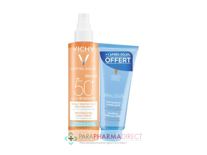 Vichy Capital Soleil SPF50+ Spray Protecteur Hydratant 200ml + Après Soleil 100ml OFFERT 1 Vichy Capital Soleil SPF50+ Spray Protecteur Hydratant 200ml + Après Soleil 100ml OFFERT