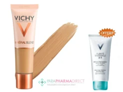 Vichy MineralBlend Fond De Teint Hydratant Teint Frais Tenue 16H Teinte 12 Sienna 30ml + Démaquillant 3en1 100ml OFFERT